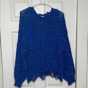 Blue Chunky Knit Women's Sweater